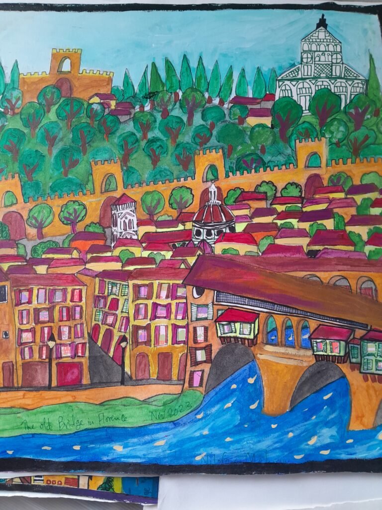 Ponte Florence and the Saint Miniato Church on Top of the Hill